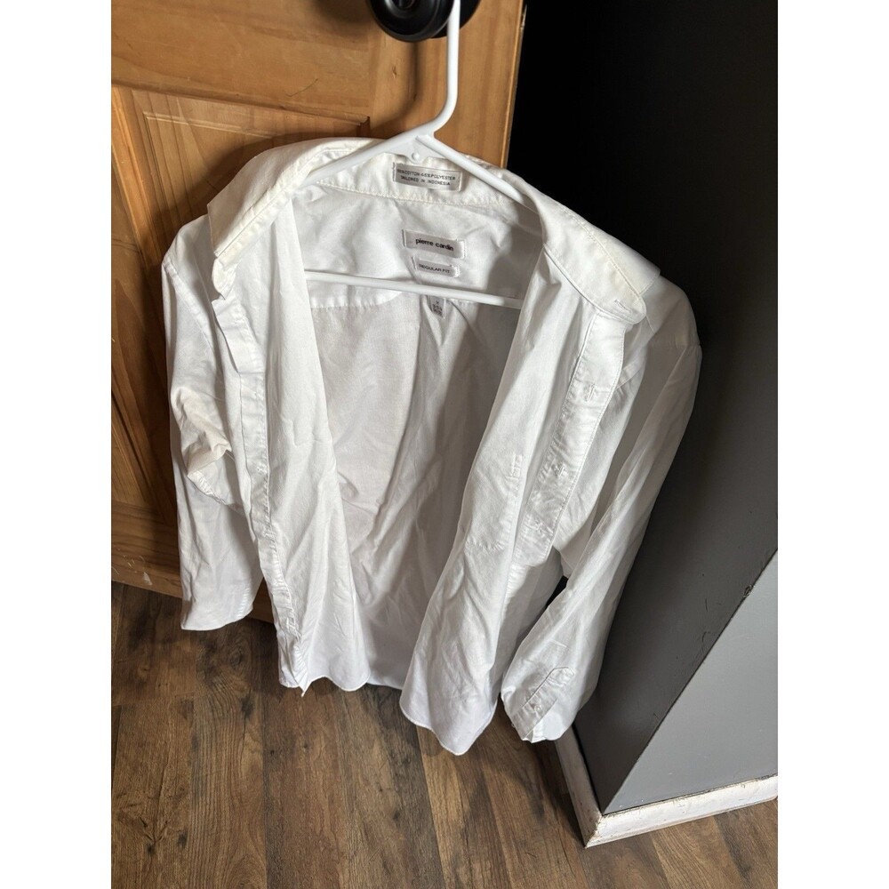 Men’s Pierre Cardin Size M 15.5 White Dress Shirt Long Sleeve